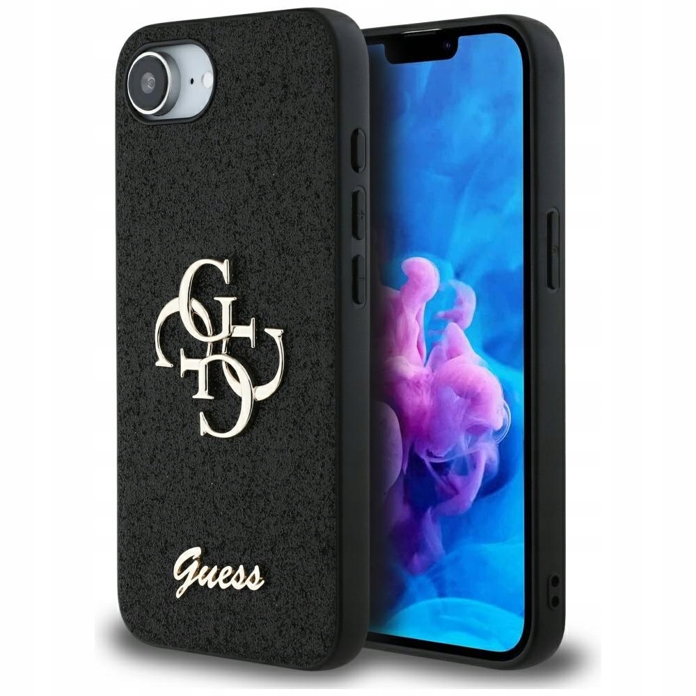 Pouzdro Guess Fixed Glitter Black pro iPhone 16e