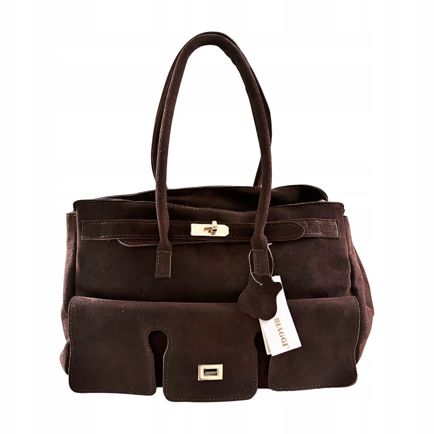 Laura Biaggi nákupní taška semišová čokoládová