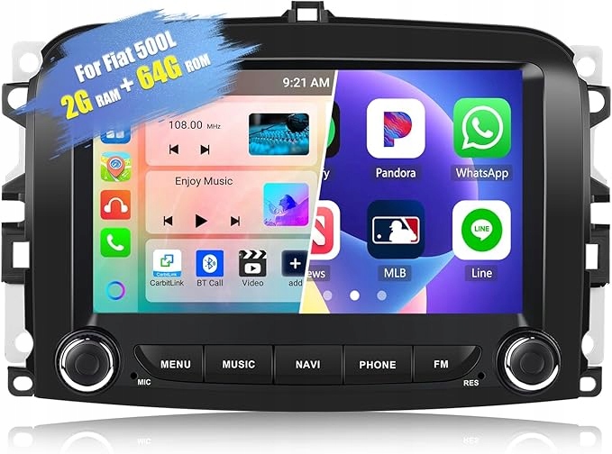 Radio Nawigacja Gps Fiat 500L 2014-2020 Android z Nawigacją M1030