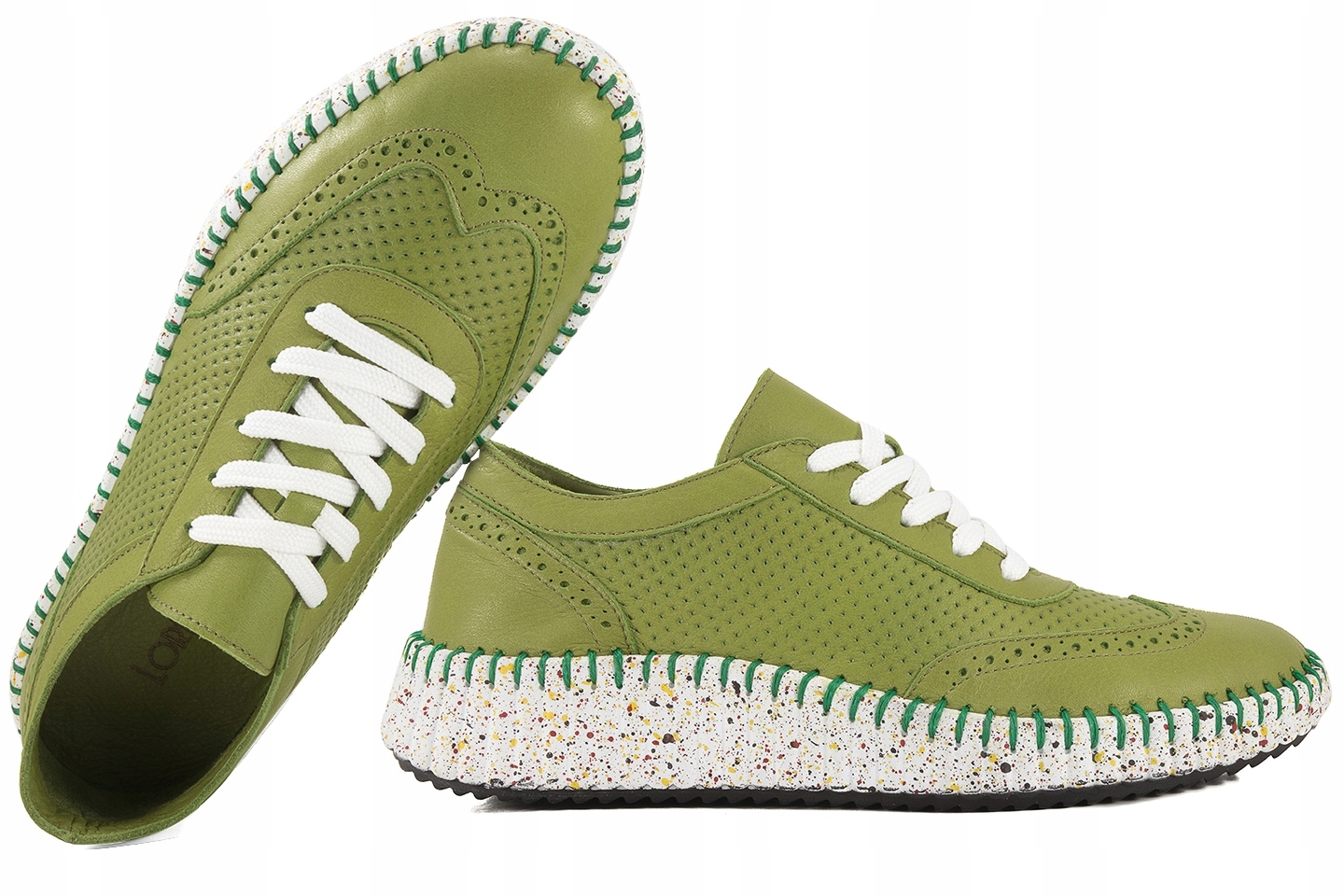 Loretta Vitale 6010 Dámské Kožené Polobotky zelené 39 Zelená