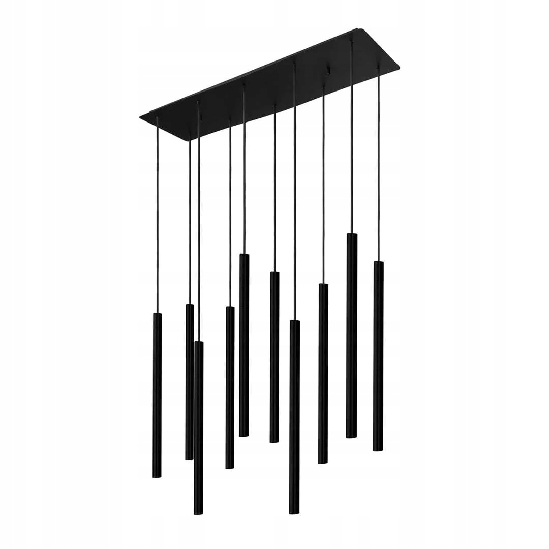 Závesná lampa tuby čierna obdĺžniková 20x70 cm 10 bodov Laser Nowodvorski