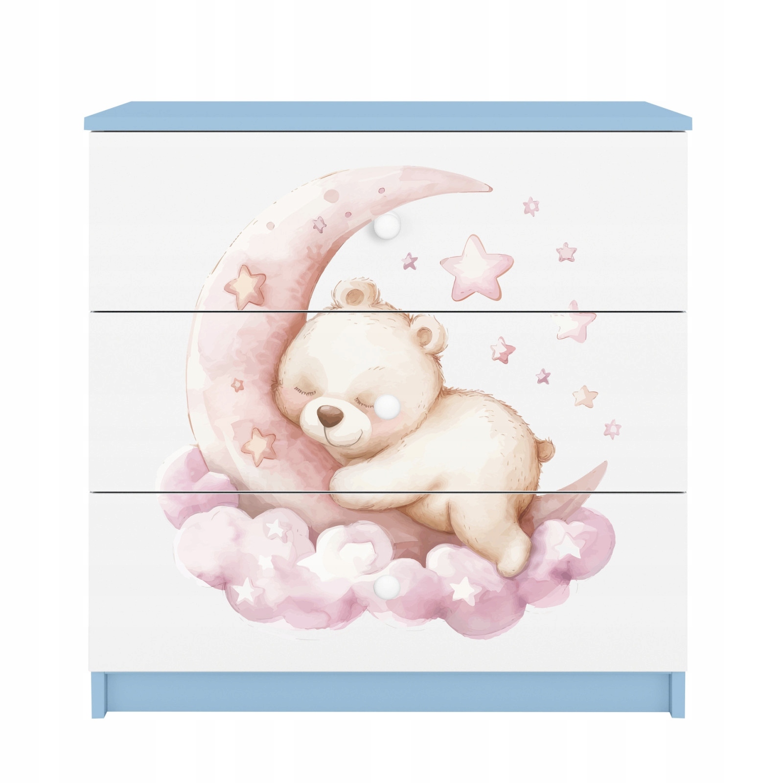 Komoda Babydreams modrá grafika Sen 80 cm