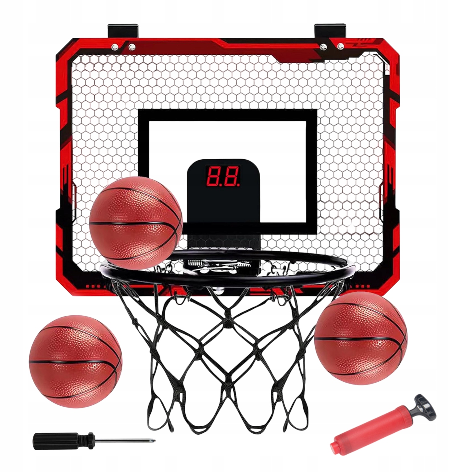 Basketbalová Deska Koš Štít Elektronické Počítadlo+obruč Sada