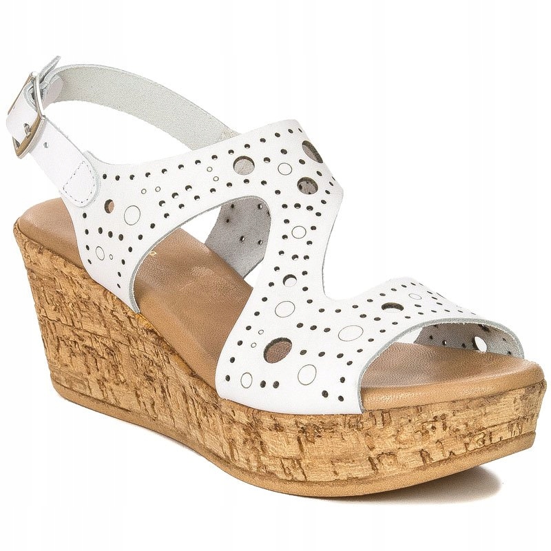 

Sandały Maciejka L4862-11 skóra koturn białe r.38