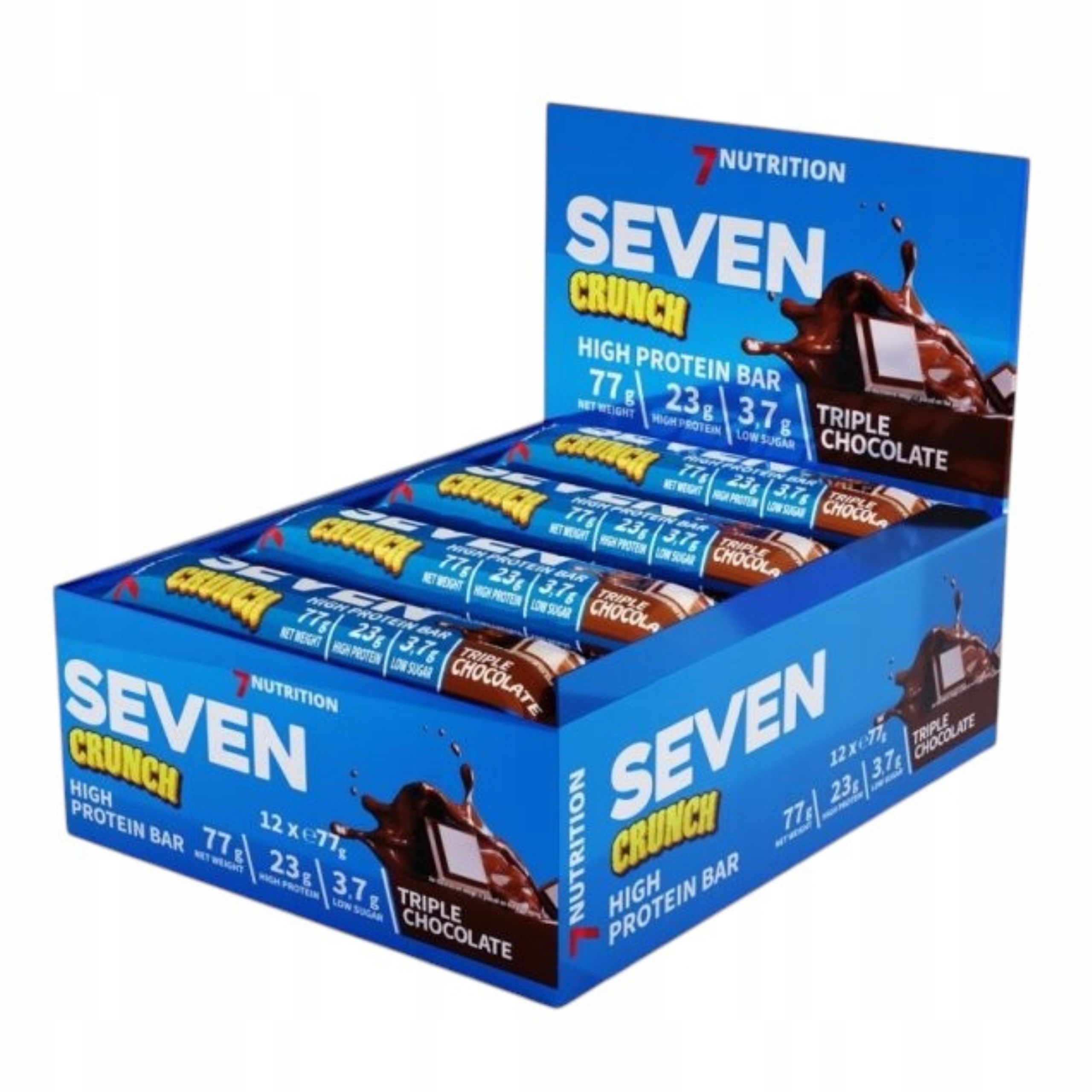 Levně Proteinová Tyčinka 7NUTRITION Seven 12x77g Triple Chocolate Bez Lepku Fit