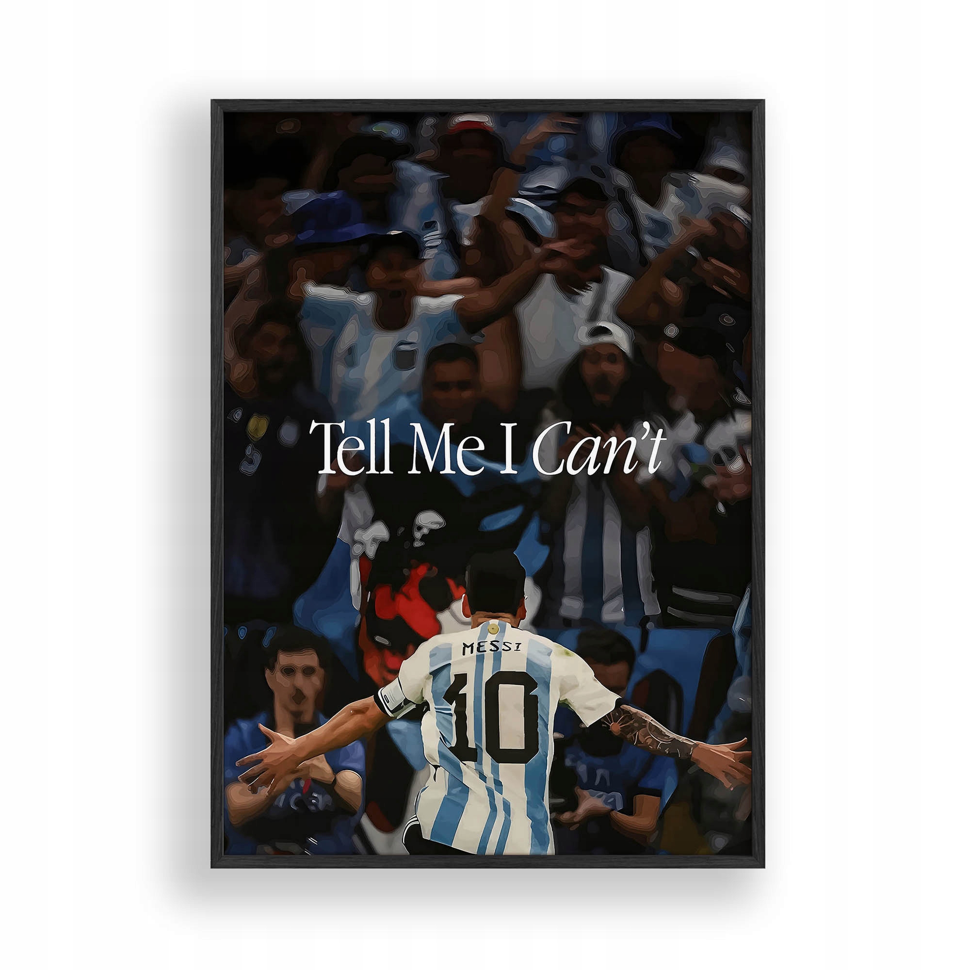 Obraz Lionel Messi Argentina Citát Plakát Rámeček Dřevěný Černý 30x42 cm
