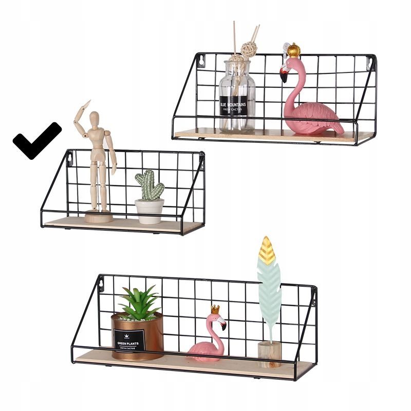

Półka ścienna z drążkiem, styl Loft 29,5 cm