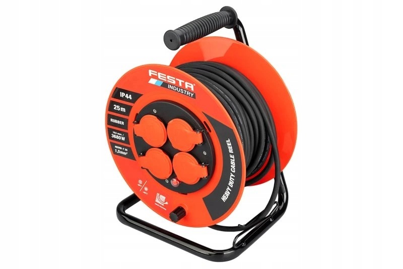 Kabel prodlužovací na bubnu venkovní Festa Industry 3x1.5mm 25m 230V max…