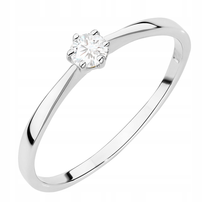 Klasický Zlatý Prstýnek Zásnubní pr. 585 14k s Briliantem 0,10ct