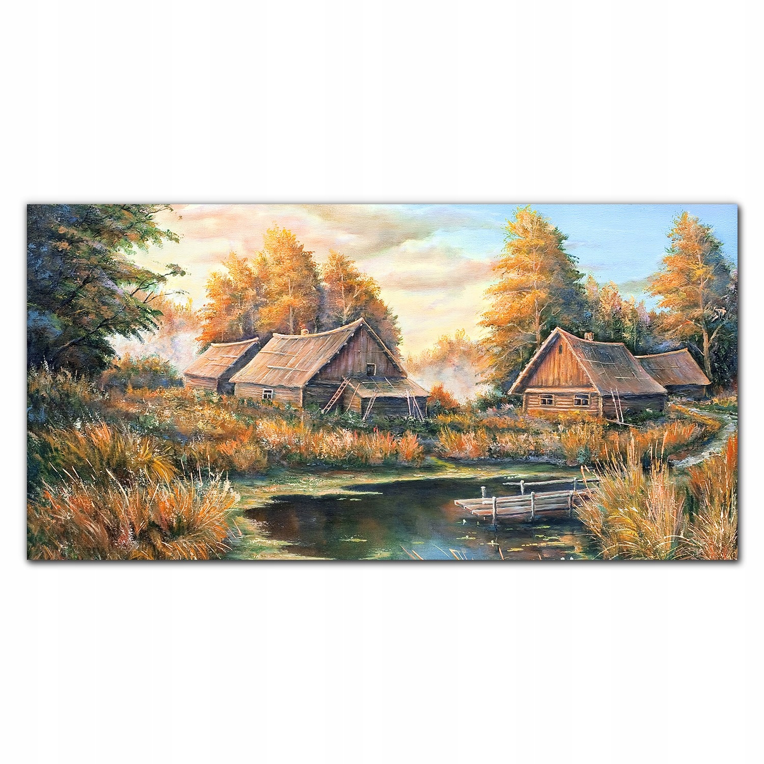 

Obraz ścienny 120x60 Malarstwo chaty las przyroda