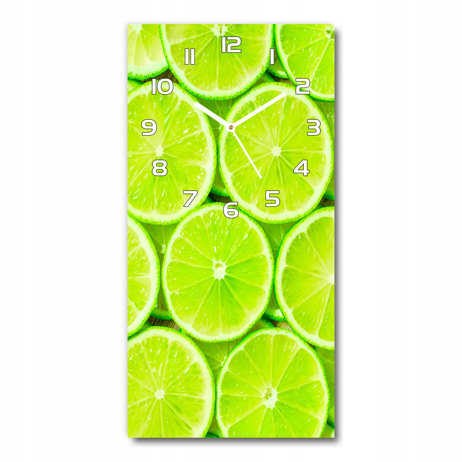 

Zegar szklany pionowy, nowoczesny Limonka 30x60 cm
