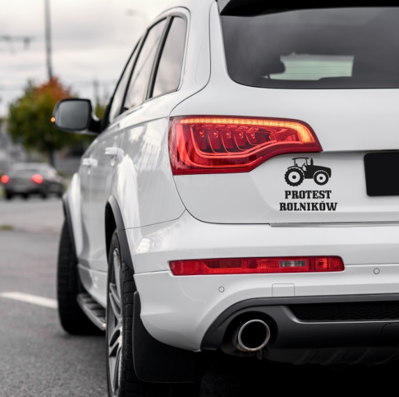 NAKLEJKA Protest Rolników STRAJK samochód ciągnik 15,5 x 15 cm Producent Inna