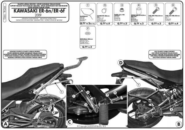 Kappa Rošt Pod Tašky (sánky) Bočné Kawasaki ER-6N 05 08