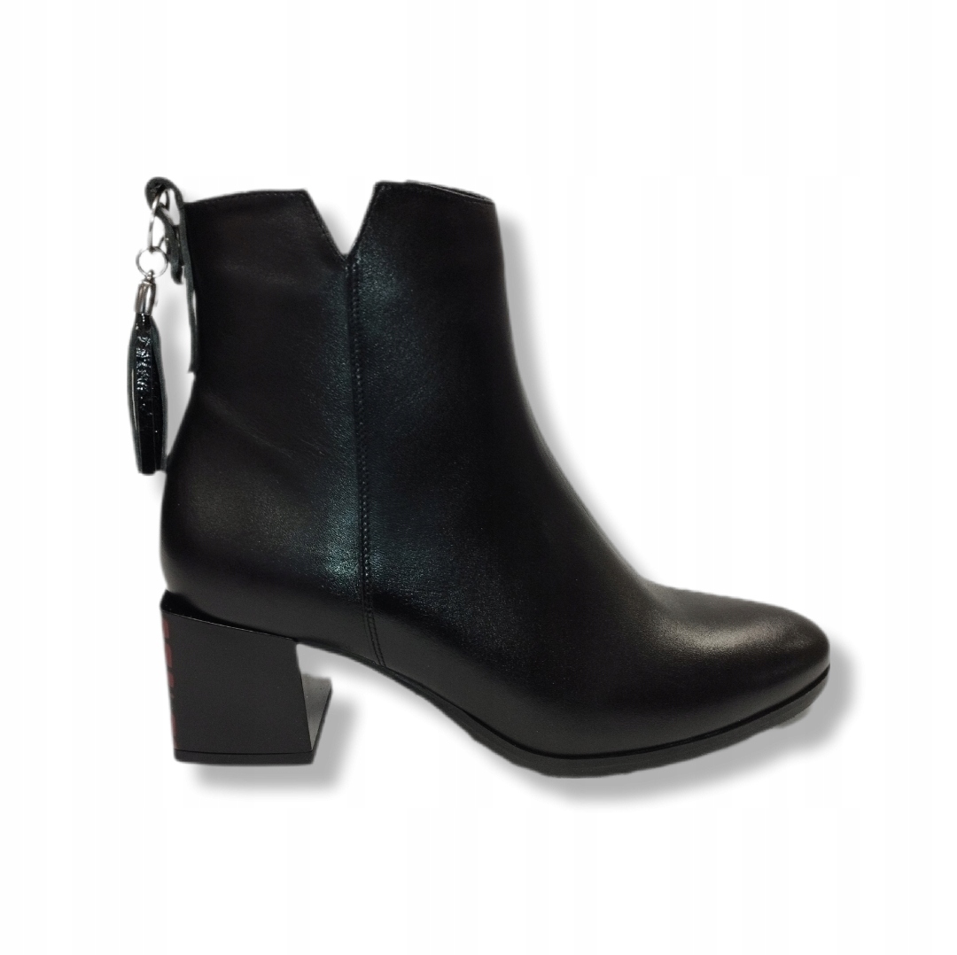 Elegantní Dámské kotníkové boty Kordel 2144 na podpatku vel. 40, černé