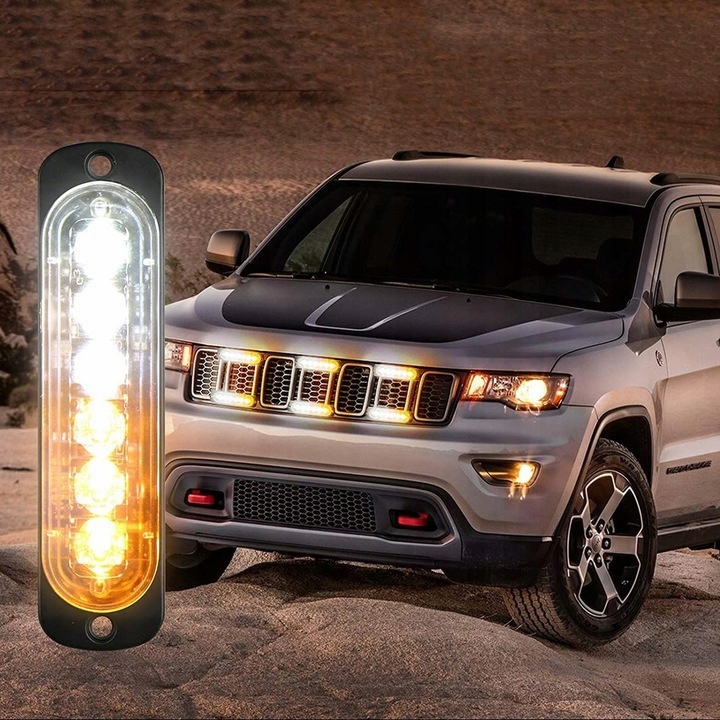 4SZT LAMPY OSTRZEGAWCZE 6 LED WODOODPORNY STROBOSKOP POMOC LAWETA DC 12-24V Numer katalogowy części LED LIGHT 4