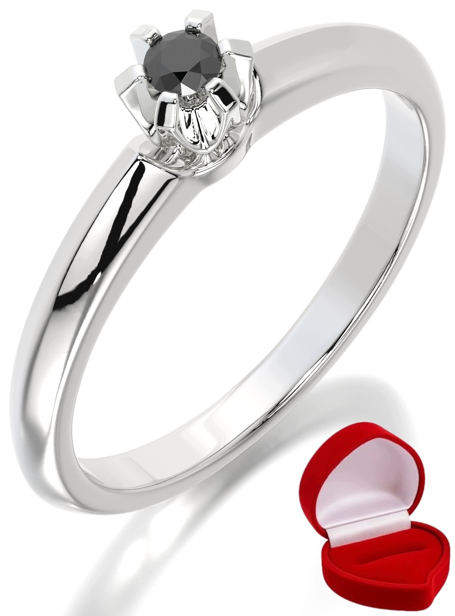 Zlatý Prstýnek 585 14k Diamant Lab 0,06 ct Bílé Zlato R16