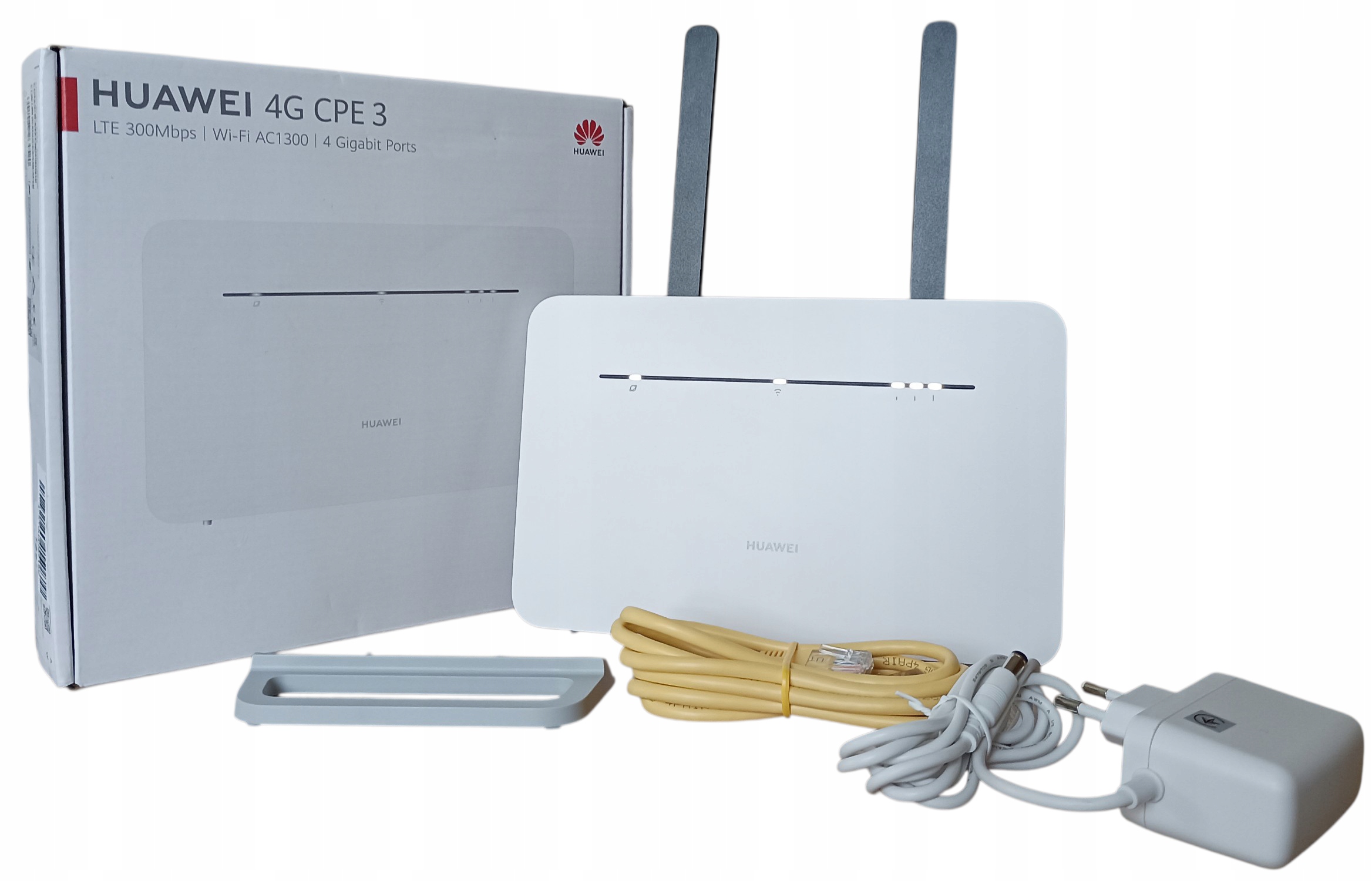 HUAWEI B535-232a ROUTER stacjonarny DOMOWY na kartę sim kat. 7 4G LTE WIFI + Antena dookólna Aptel LTE AK115A z gniazdem SM 2 sztuki
