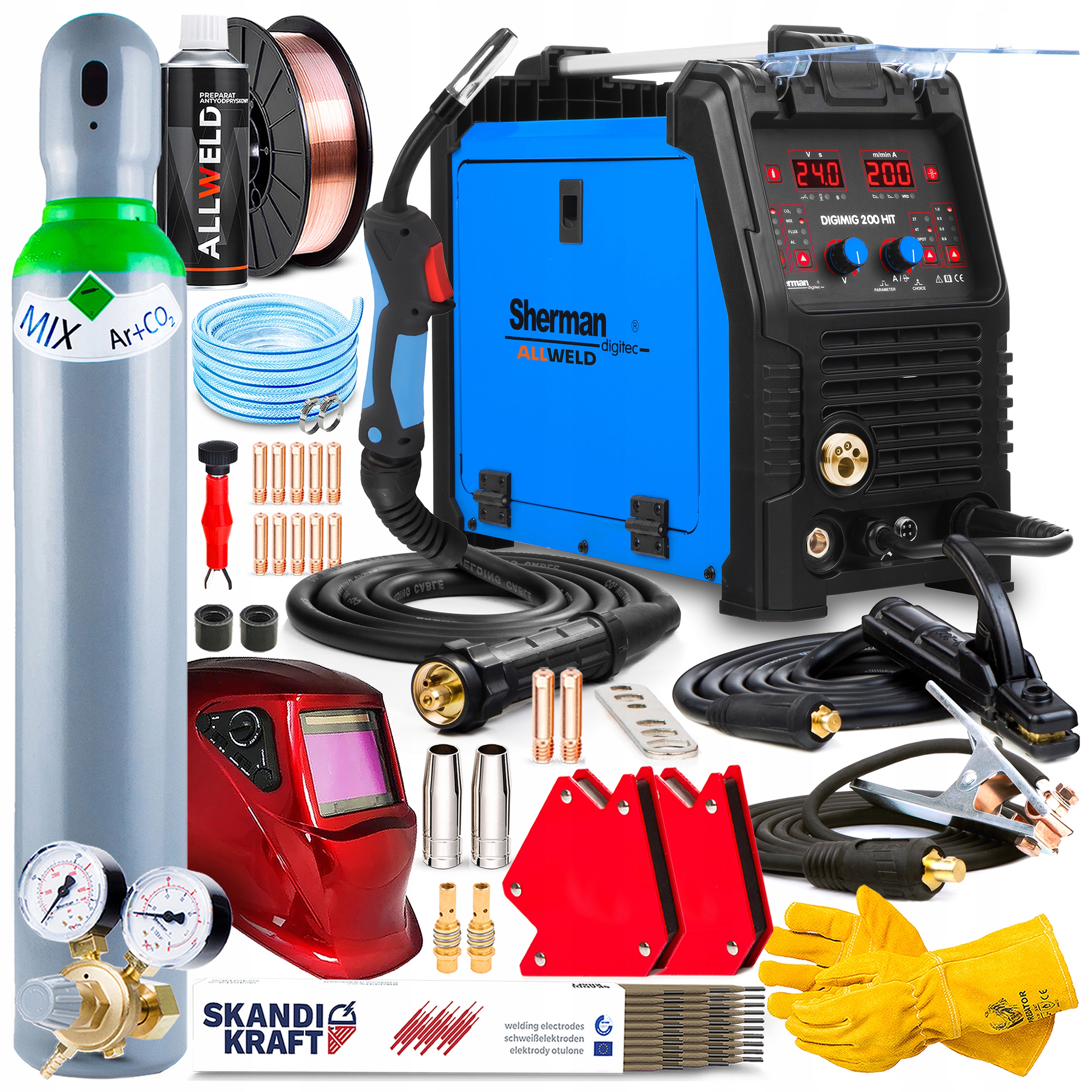 Spawarka Inwerterowa Sherman Digimig 200 Synergia Mig Mma Tig 200A 230V