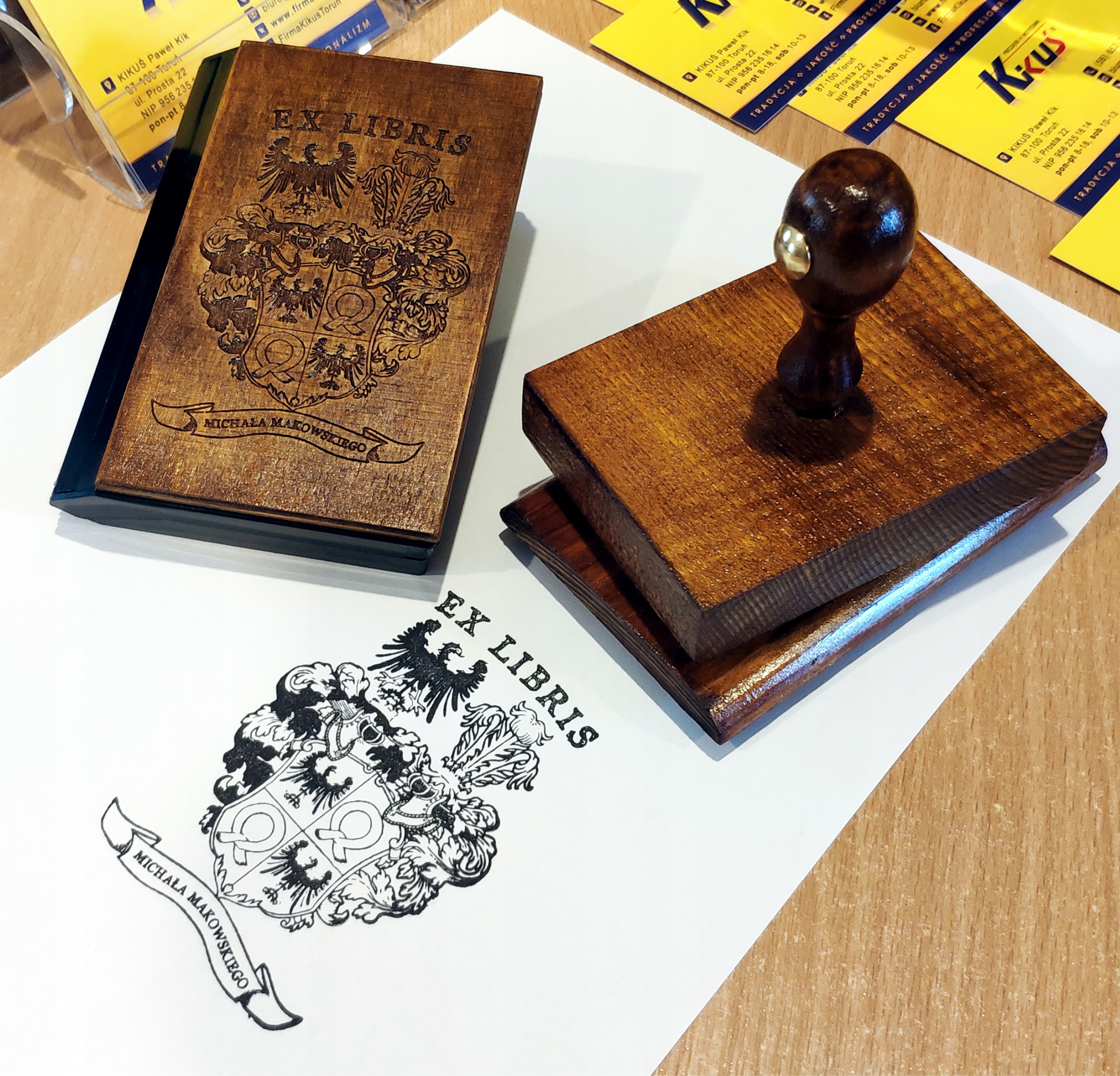 Pieczątka Ex libris 6x4 / 5x5cm - 127 Wzorów + GRAWER + lniany woreczek Rodzaj Tradycyjna