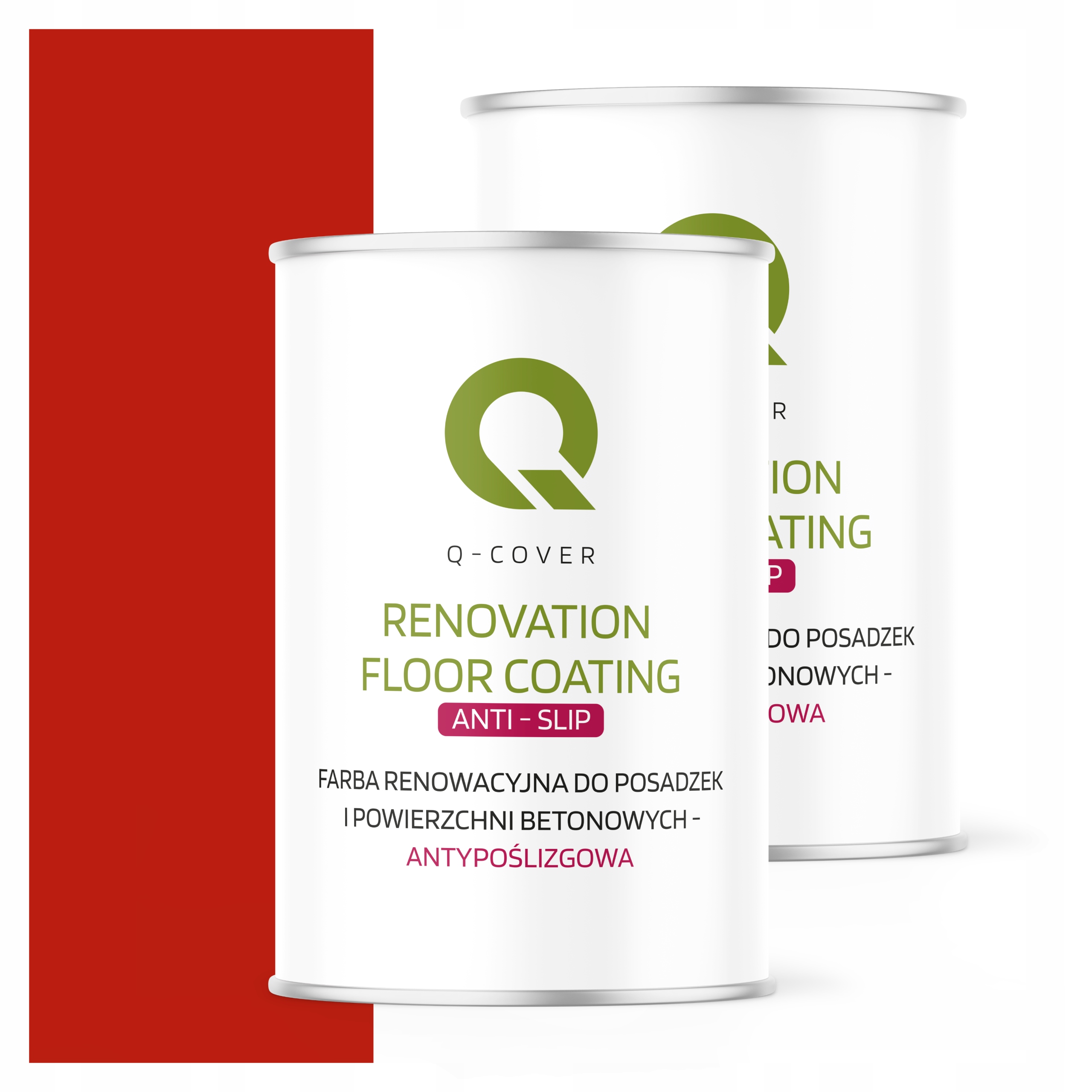 Farba na betón protišmyková, renovačná 1L červená RAL3020 matná