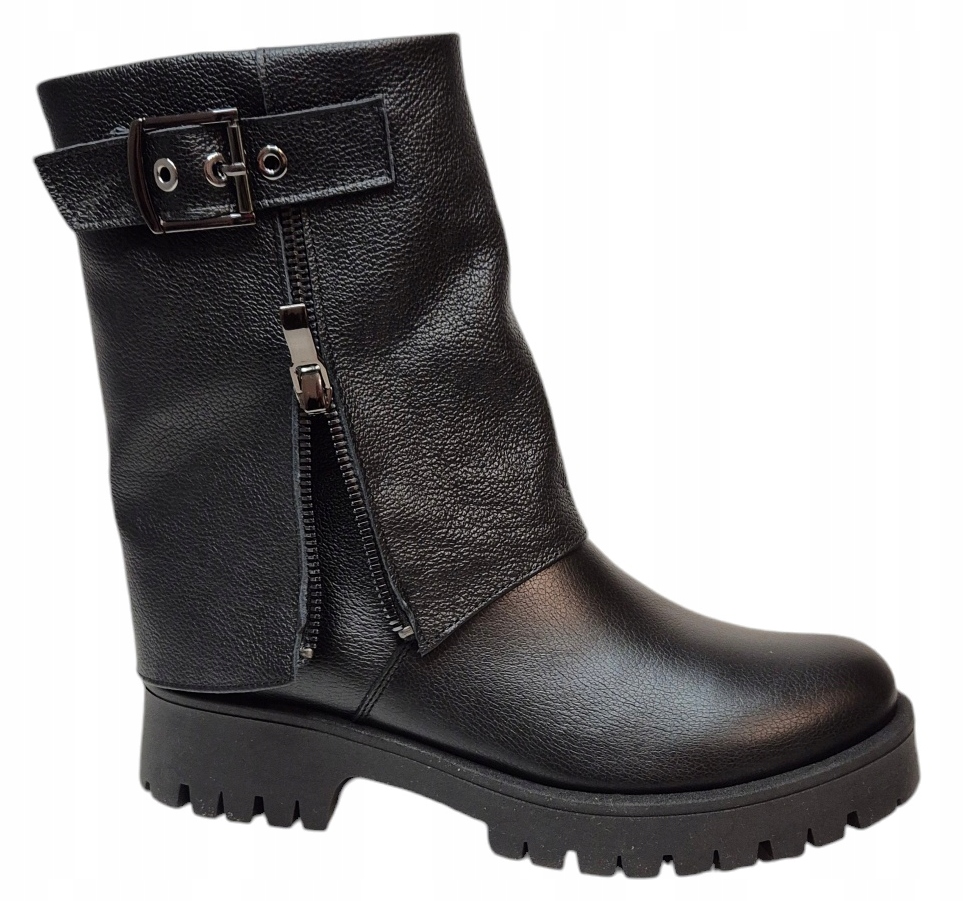 Gamis 7688/Černé Kotníkové Boty na kožichu, kůže, hrách vel. 41