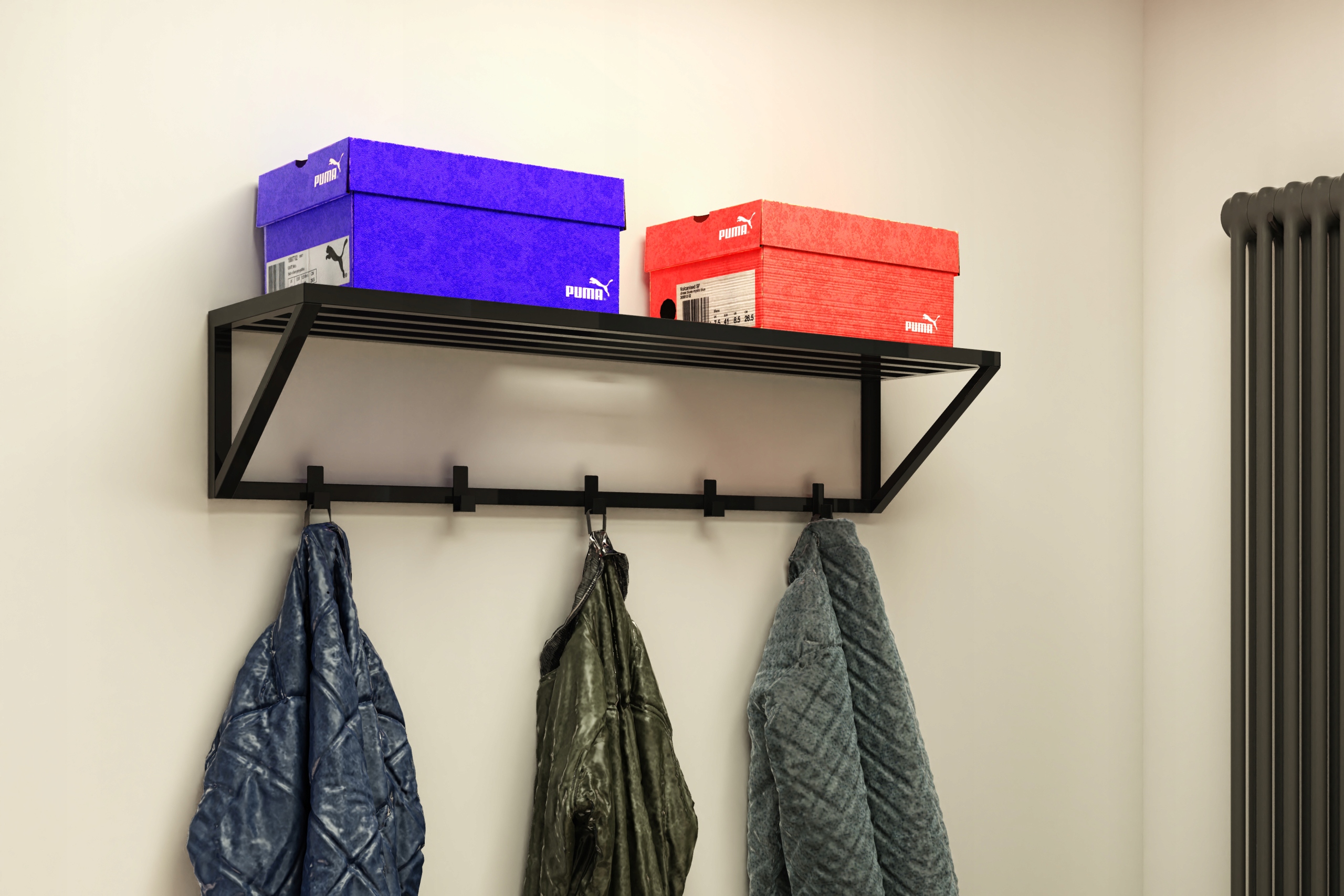 Arni wieszak ścienny metalowy na ubrania 70cm loft Marka Kludo