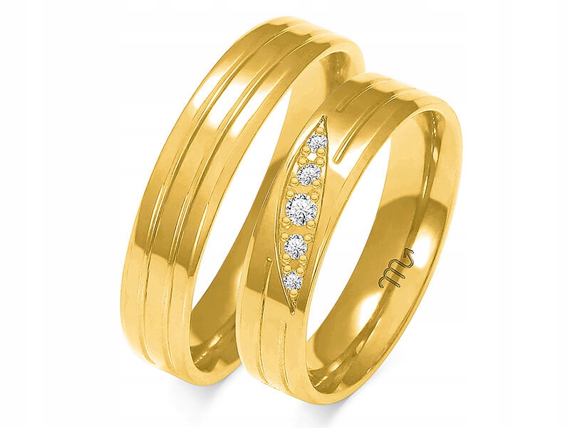 

Ślubna złota obrączka dla pary 14K 585 r 23 24 25