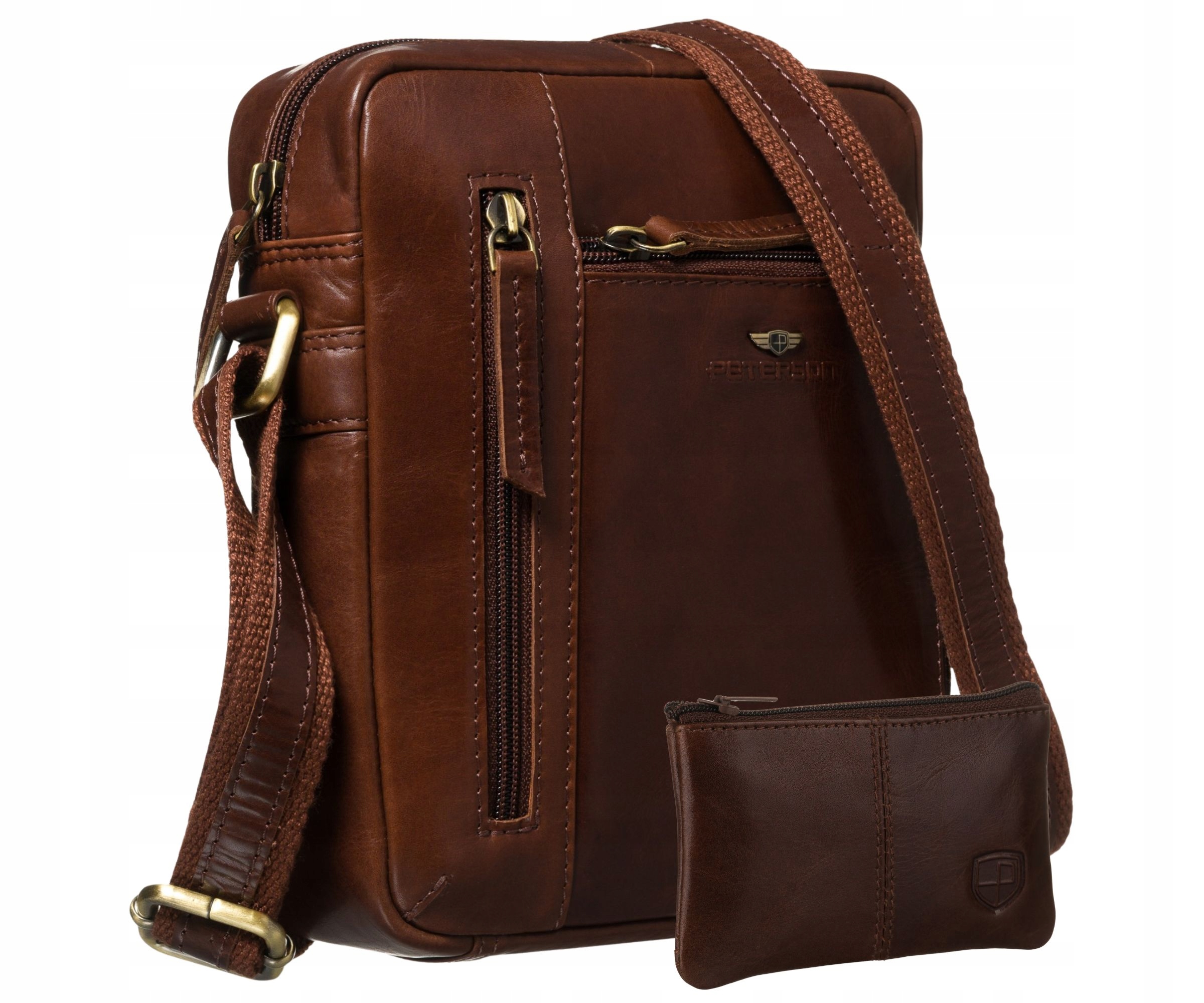 Pánská kabelka přes rameno kabelka Peterson z přírodní kůže přes rameno