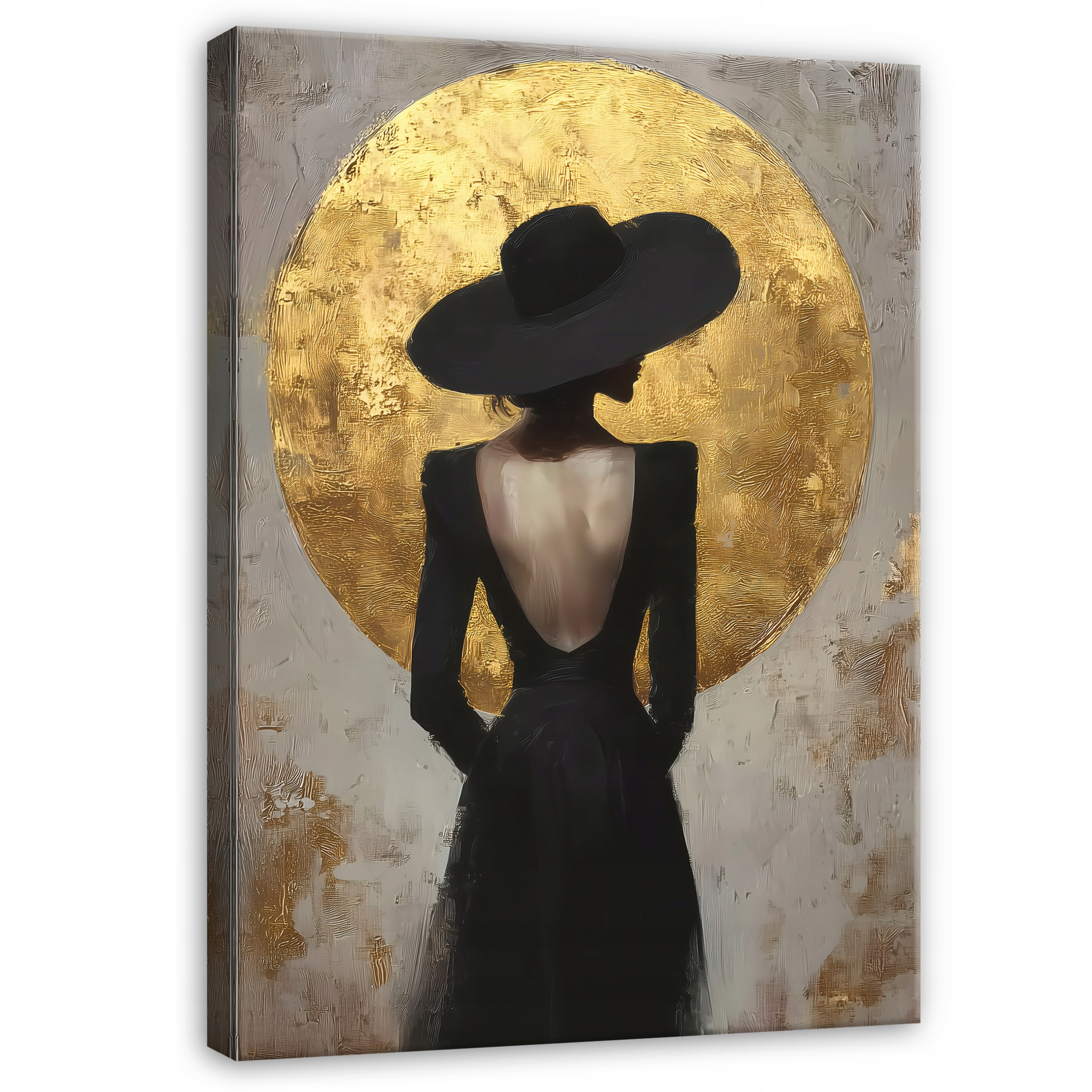 Béžový Obraz Žena V Klobouku Do Předsíně Kanceláře Moderní 120x80