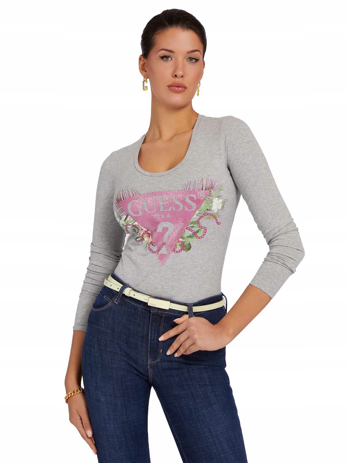 

Guess Damska Koszulka Ls Cn Floria Tee Gray r. Xs