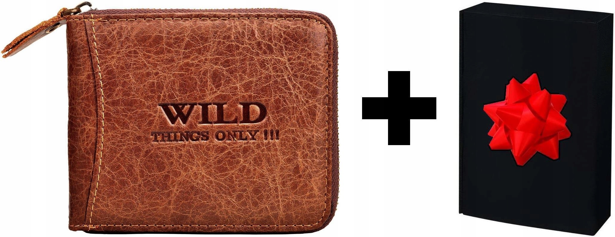 Hnědá Kožená Pánská Peněženka na Zip Horizontální Wild