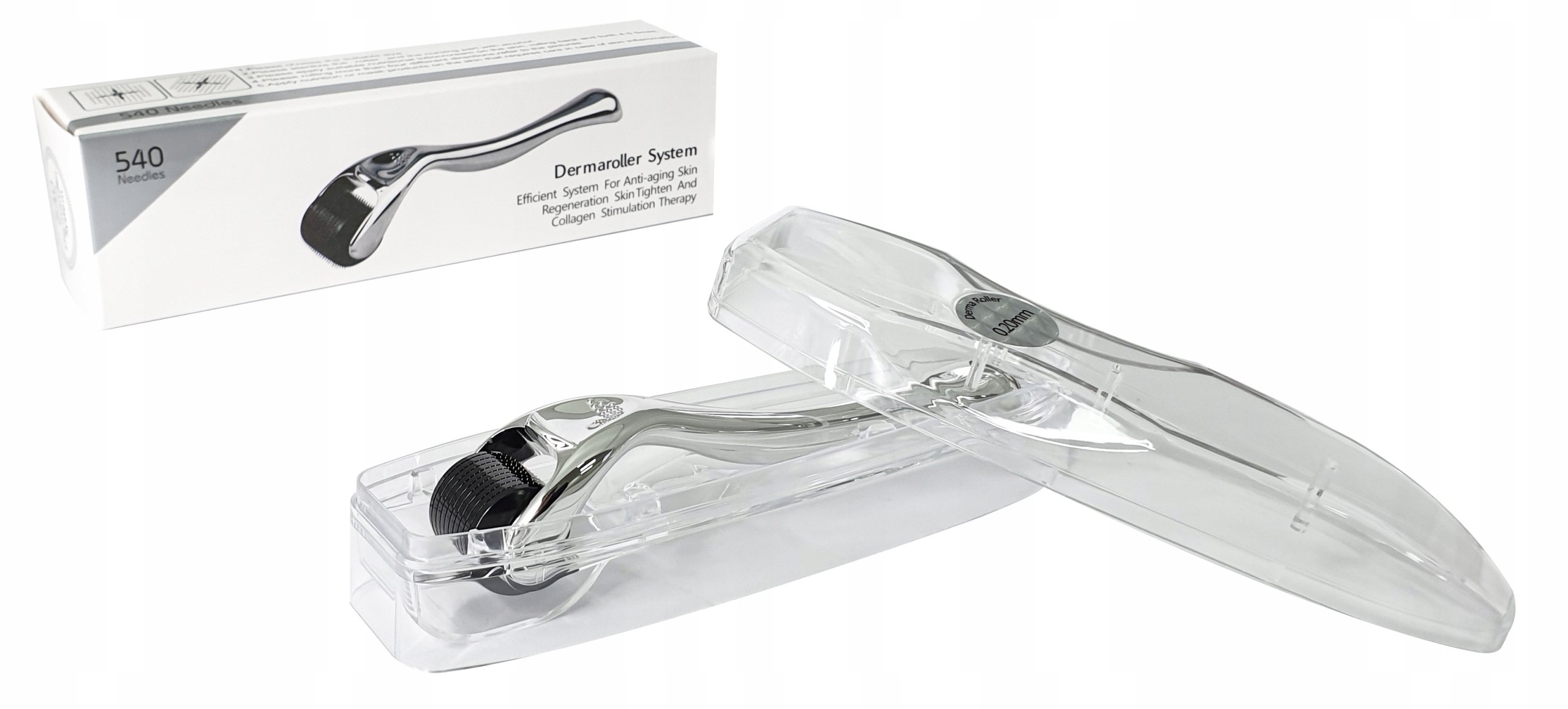 Derma Roller 540 Stal 0,2mm SILVER dermaroller Marka Calissimo