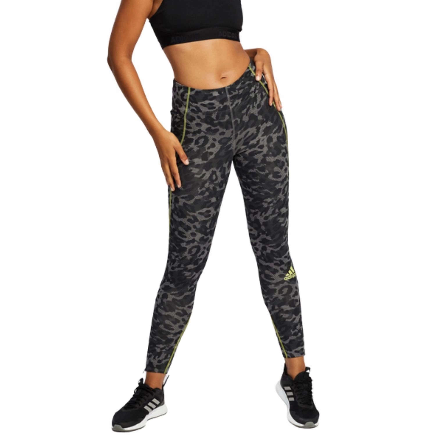Legginsy damskie Adidas Adizero wzorzyste elastyczne sportowe r. 2XS