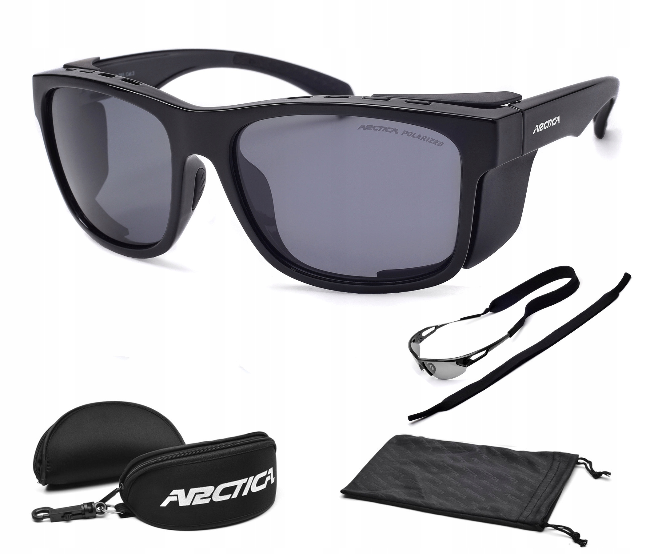 Okulary Sportowe Polaryzacyjne Arctica S-355 Z Bocznymi Osłonami UV400