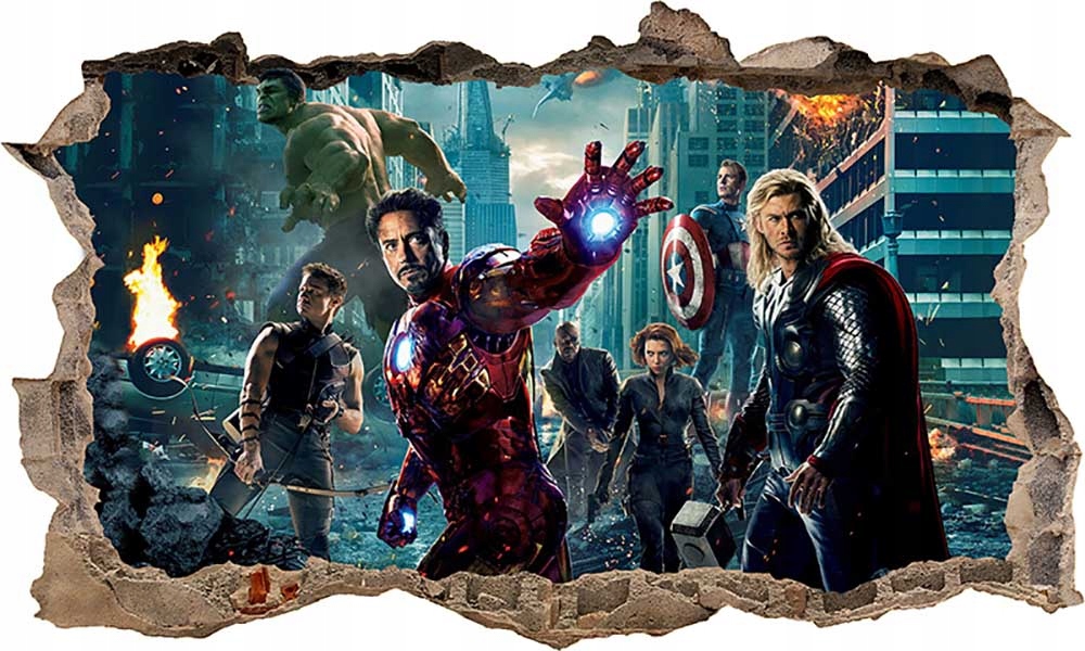 

Naklejka Plakat na Ścianę Avengers 3D XXXL