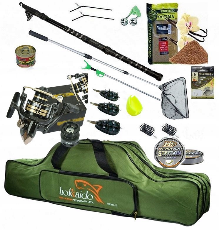 Zestaw Wędkarski ,do Method Feeder -wedka Pokrowiec Podpórka Zanęta Optima