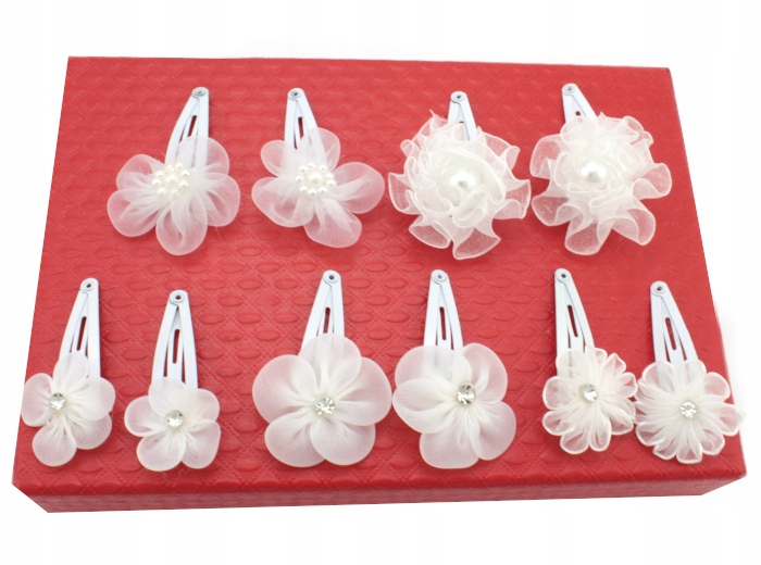 

Zestaw Spinek Do Włosów Biały Komunia 10 sztuk 50k