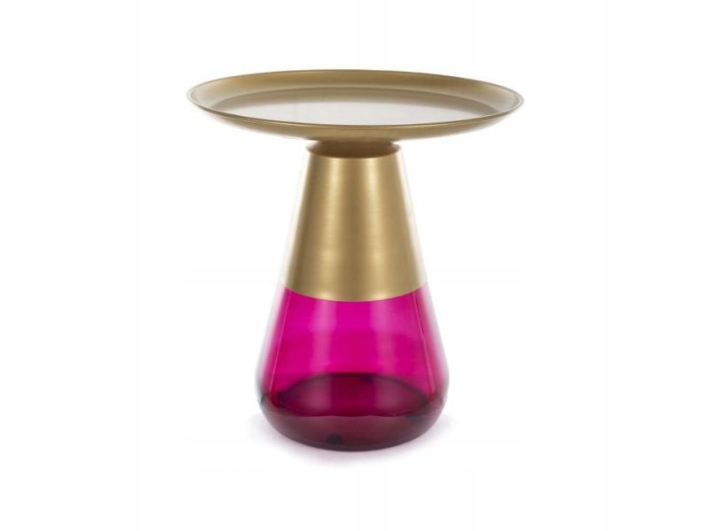 Lavička stolek Tiffany A gold zlatá/fialová fi 50 cm Sig