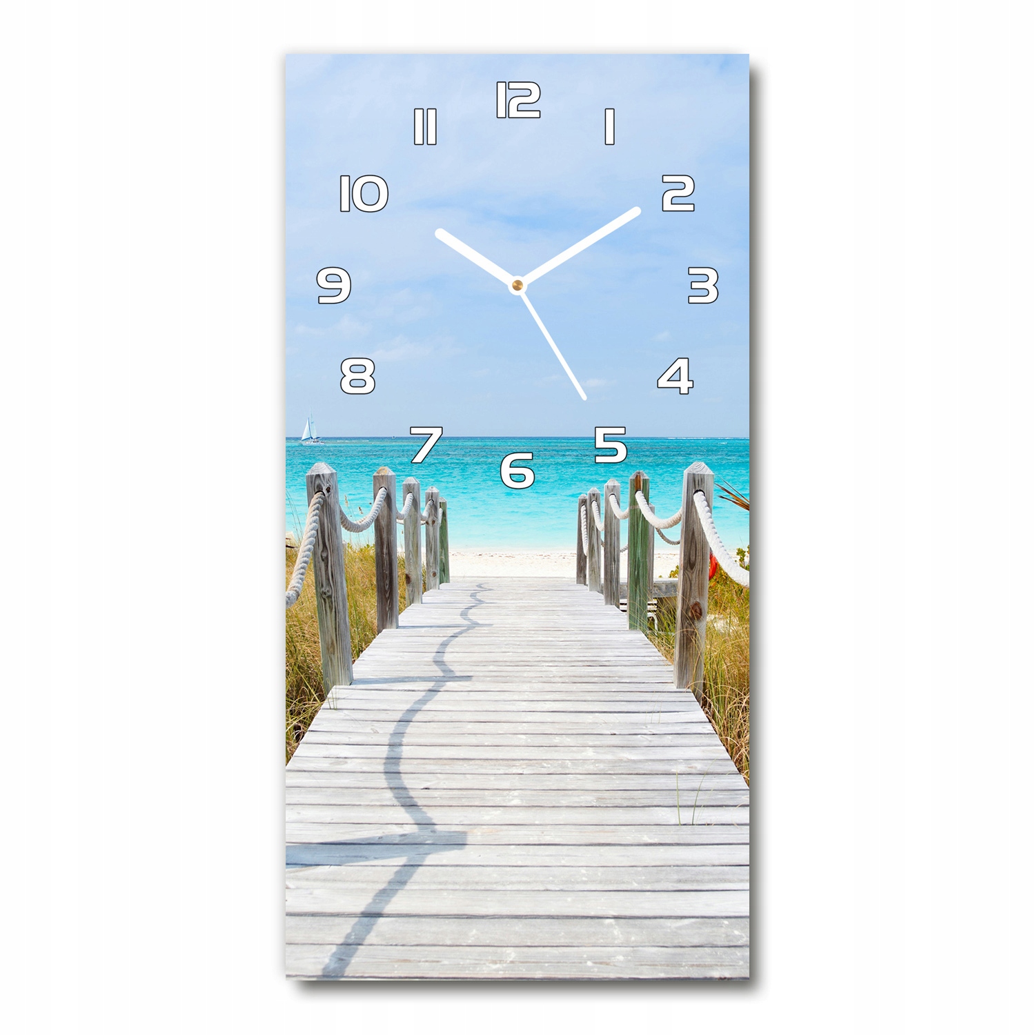

Zegar ścienny cichy Ścieżka na plażę 30x60 pionowy