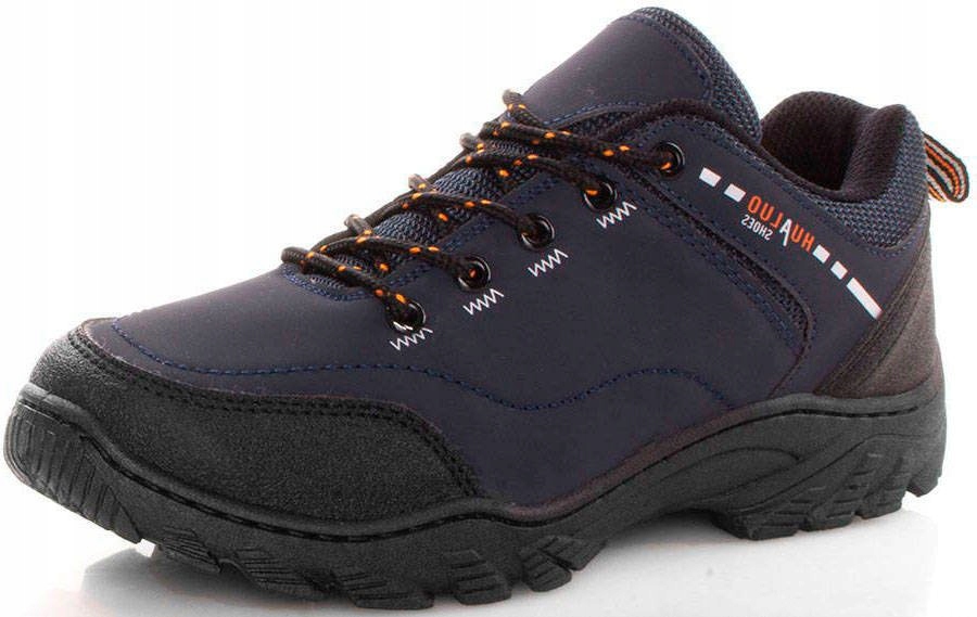 GRANATOWE MĘSKIE BUTY TREKKINGOWE TRAPERY 45