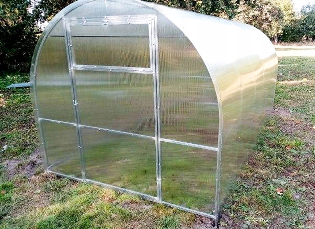 SZKLARNIA z POLIWĘGLANU 2x6m z OCYNK TUNEL 20x20mm Wysokość produktu 190 cm