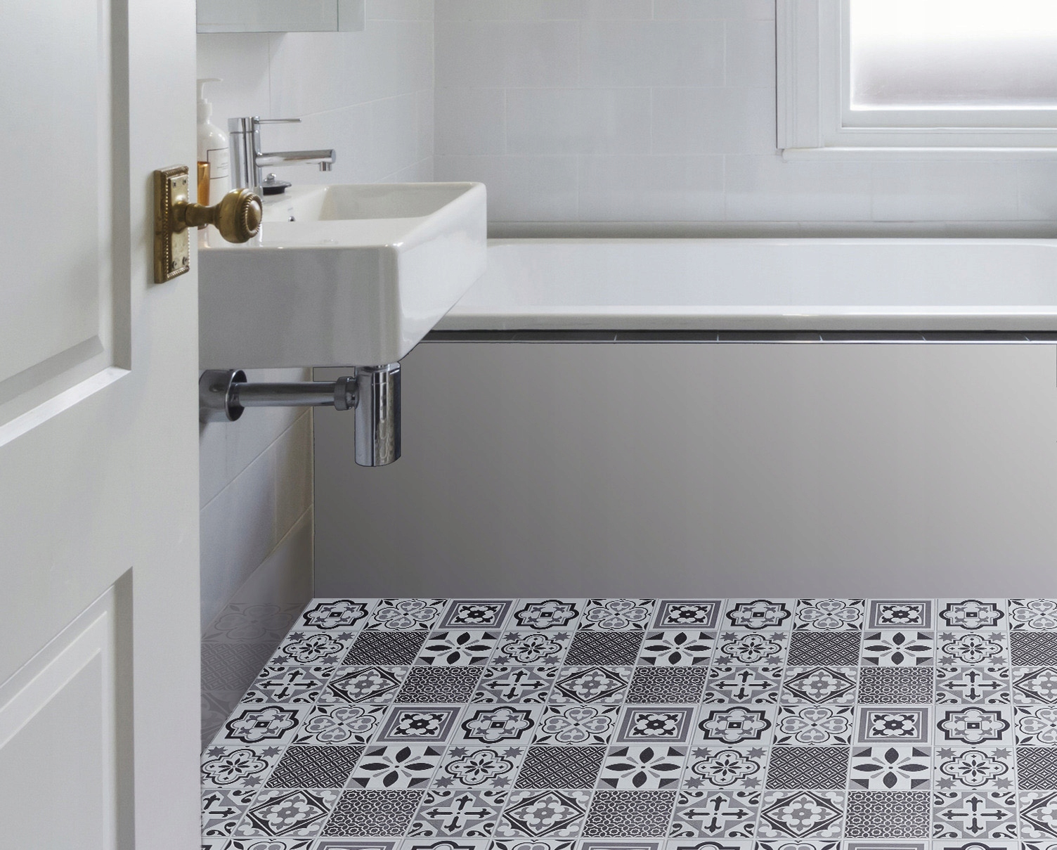 Płytki Podłogowe Kafle Orientalne Patchwork Szary Samoprzylepne 1 Sztuka Producent D-C-FIX