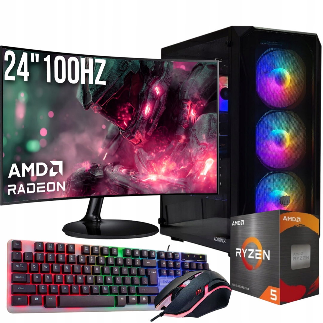 Herní Počítačový Set 24"100Hz Ryzen 5 3600 32GB DDR4 Rx 7600 8GB