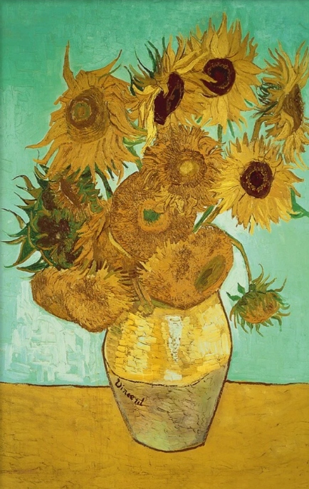 Ikea Bjorksta Obraz Plagát so strieborným rámom, Slnečnice Van Gogh, 78 x 118 cm