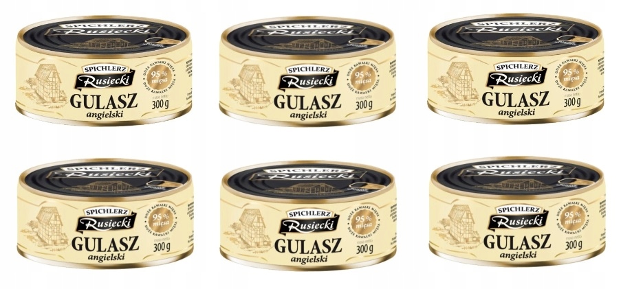 Levně 6 x 300 g Spichlerz Rusiecki Anglický guláš 95% masa Svařovací