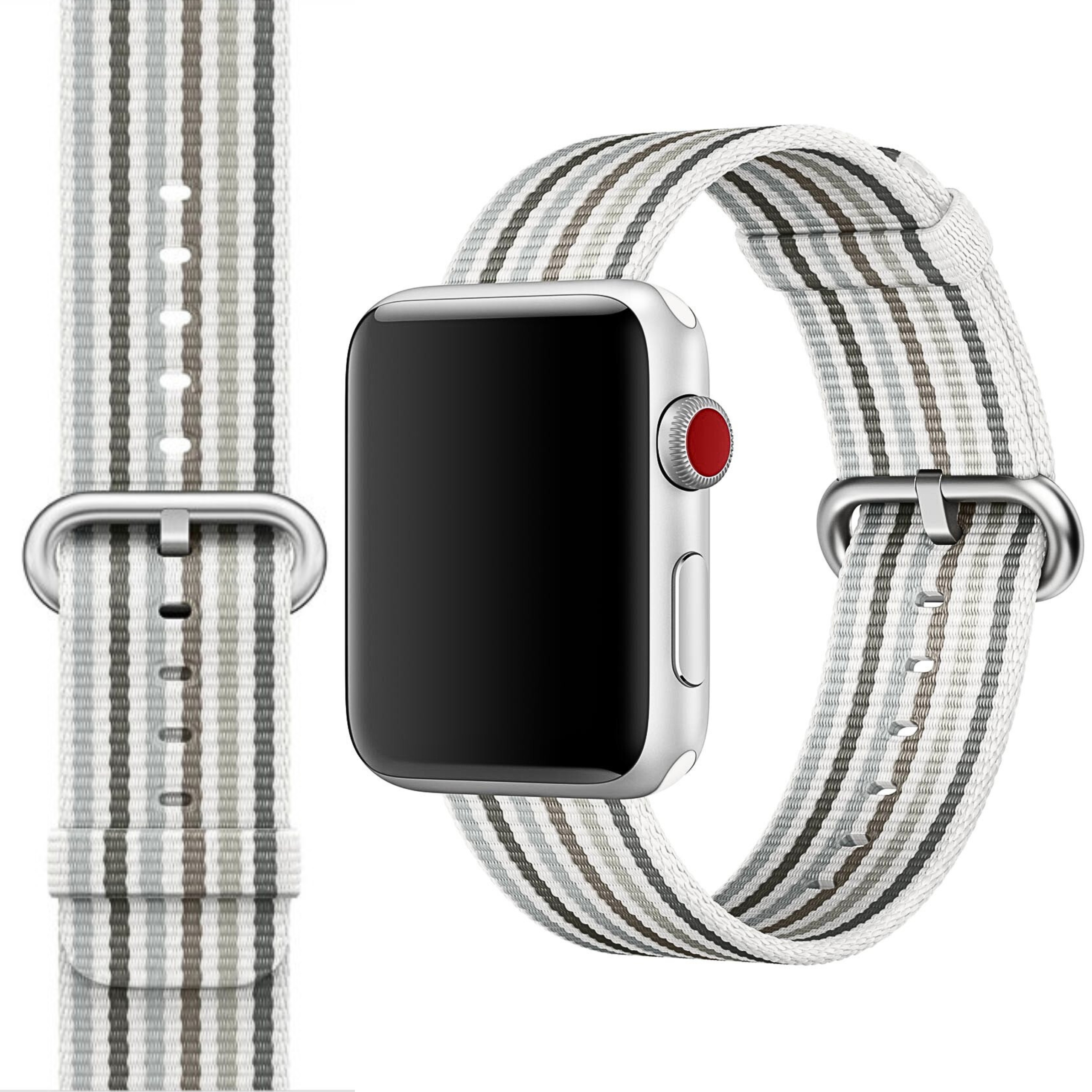 Apple Watch 38 40 41 mm Originální Řemínek Woven Nylon Gray Stripe