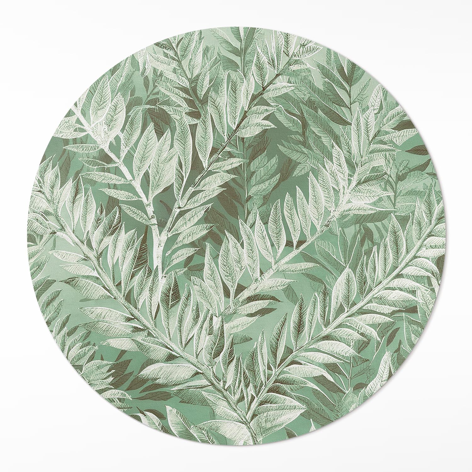 Okrúhly dekoratívny vinylový koberec Bujná vegetácia boho vintage ⌀ 130 cm