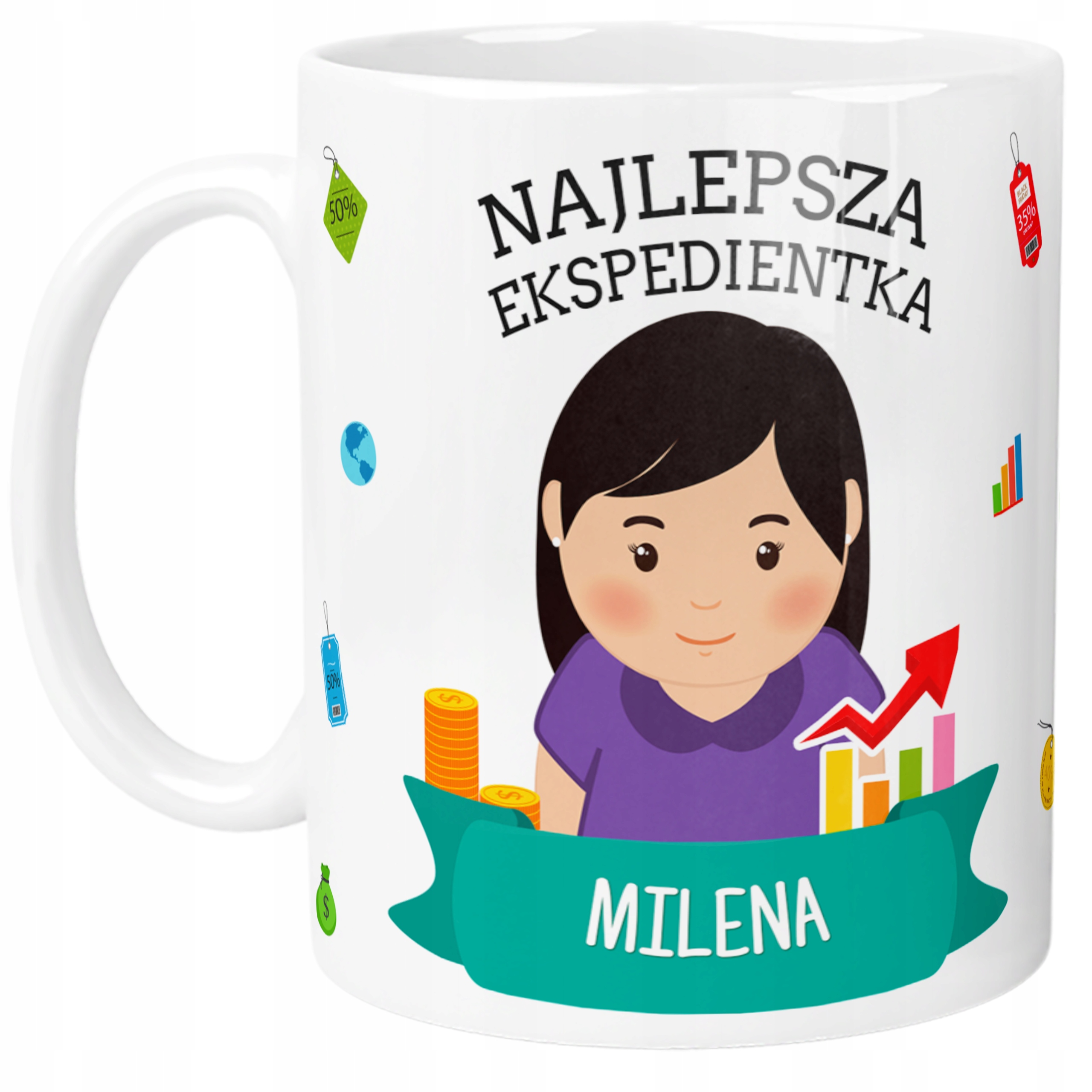 

Personalizowany Kubek dla Ekspedientki Kasjerki