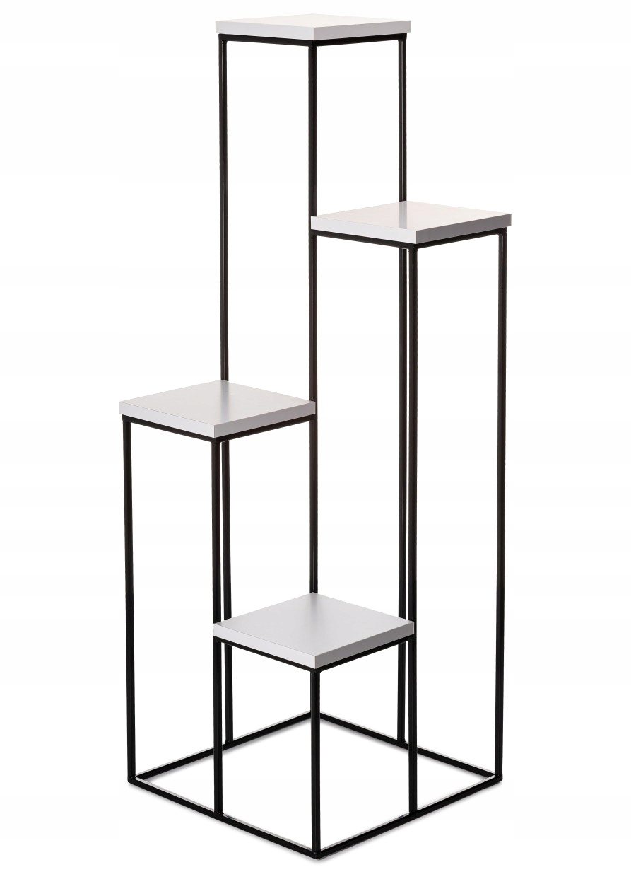 BIAŁY NOWOCZESNY KWIETNIK WOLNOSTOJĄCY METAL 110CM Maks. szerokość 40 cm