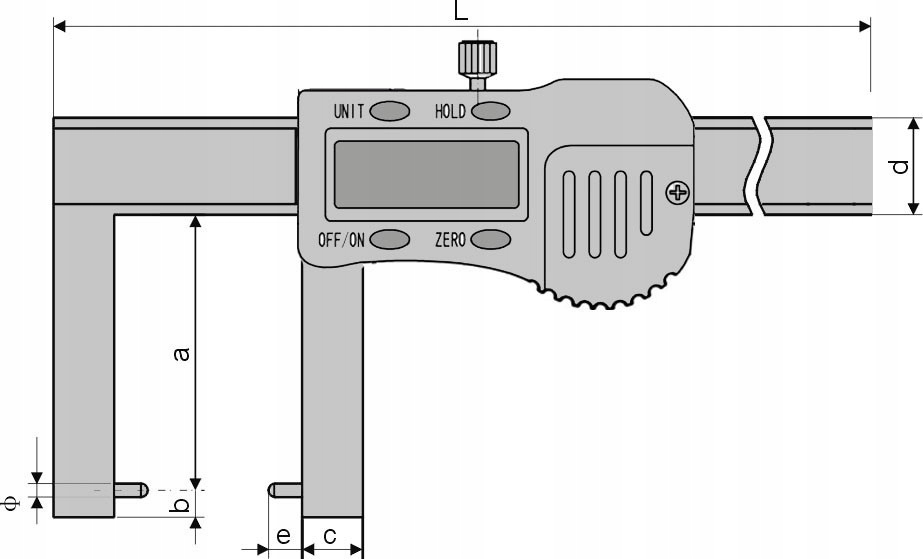SUWMIARKA MAUa-E Kz DO KANAŁÓW 0-300 x 100 mm 0.01 Maksymalny zakres pomiaru 300 mm